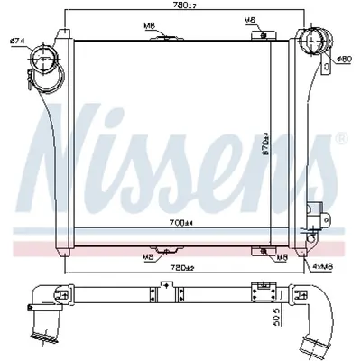 Intercooler, compresor NISSENS 97075
