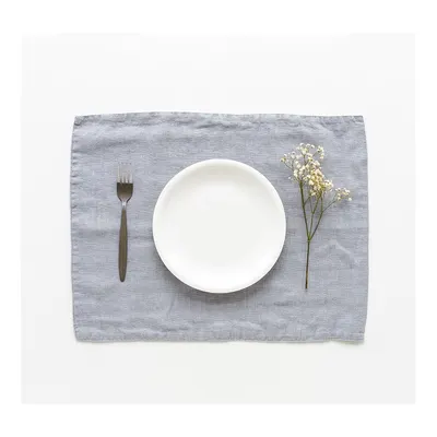 Suport din in pentru farfurie Linen Tales, 35 x 45 cm, gri deschis