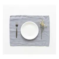 Suport din in pentru farfurie Linen Tales, 35 x 45 cm, gri deschis