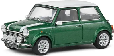 Model de colecționar SOLIDO Modern: Mașini - Mini Cooper Sport British Racing (Green) (1994)