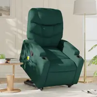 Gossi fotoliu rabatabil de masaj, cu ridicare, verde inchis, textil