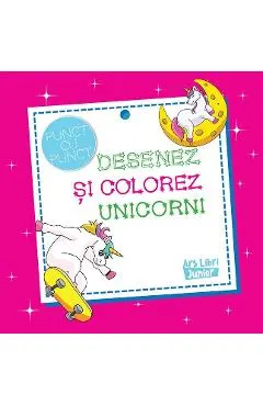 Desenez si colorez unicorni. Punct cu punct