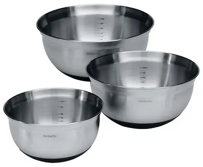 Set de 3 boluri pentru amestecat Brabantia, 1 + 1.6 + 3 l