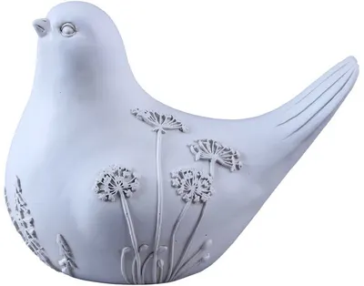 Figură decorativă Maison - Pasăre Calis, 18 cm, alb-bej