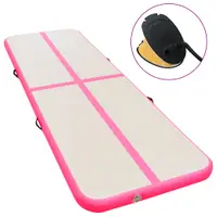 vidaXL Saltea gimnastică gonflabilă cu pompă roz 700x100x10cm PVC