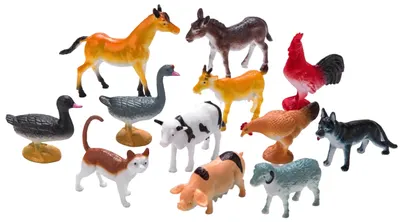 Set de figurine Faunica - Animale de fermă, 12 piese