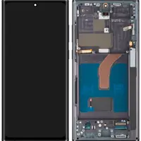 Display cu Touchscreen MP compatibil cu Samsung Galaxy S22 Ultra 5G S908, cu Rama, Versiune OLED, Negru