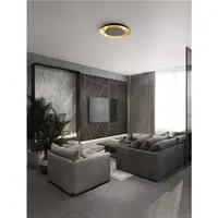 Plafoniera EPOS Triac Dimabil Nisipiu Negru & Brushed Auriu Aluminiu, Metal & Polycarbonate LED 38 Wat 220-240Volt 2200Lm IP20 2700 + 4000K
