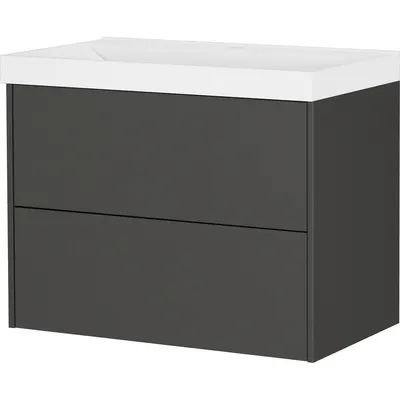 Dulap sub chiuvetă gri antracit suspendat cu aspect mat 81x65 cm Bodera – Germania