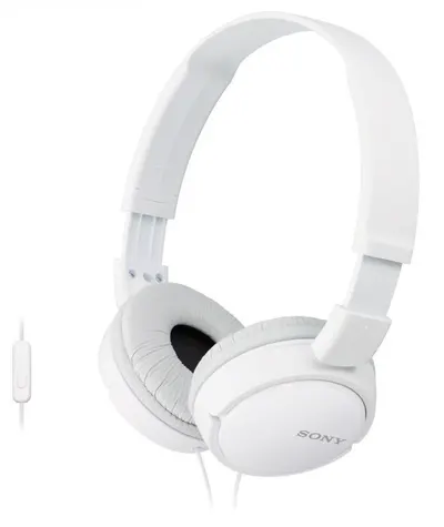 Căști cu microfon Sony - MDR-ZX110AP, albe