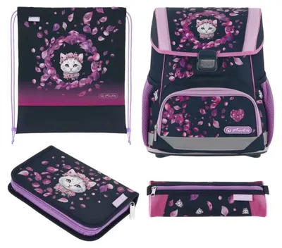 Set școlar Herlitz Loop Plus - Blossom Dance, hiozdan , două penare și sac de sport