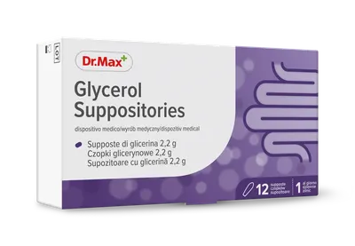 Dr. Max Glycerol Suppositories 2,2g, 12 bucati