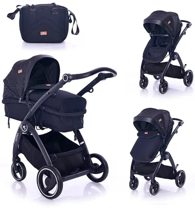 Carucior combinat pentru copii Lorelli - Adria, Black