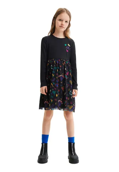 Rochie mini cu imprimeu cu inimi