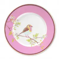 Farfurie din porțelan, Pip Studio, Pink, 21cm, colecția Early Bird