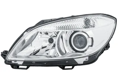 Far stanga (2 H7, reglaj electric, cu motoras,cu iluminare in viraje, fundal cromat) SKODA FABIA, ROOMSTER 2010-2015