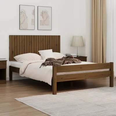 vidaXL Tăblie de pat pentru perete, maro miere, 140x3x60 cm