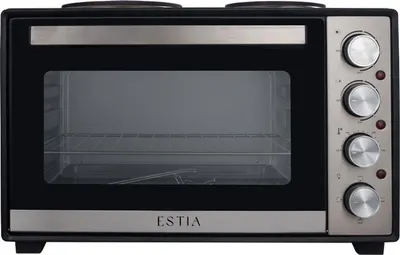 Cuptor electric mini cu plite Estia Multicook Compact, 38 l, 3600W, Negru