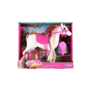 Jucarie cal cu sa + pieptene Cute Horse, 28x24x8cm, diverse culori, 3+ ani, MegaCreative, 543526