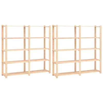 vidaXL Etajere cu 5 rafturi, 2 buc, 170x38x170 cm, lemn de pin, 500 kg