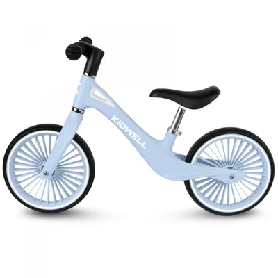 Bicicleta de echilibru fara pedale pentru copii, Kidwell Nix Blue Aura, 3.05 kg, roti PU 29 cm, reglabila, 80-120 cm, maxim 30 kg