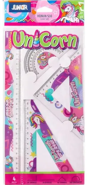 Set de instrumente de desen tehnic Junior – Unicorn, 4 piese