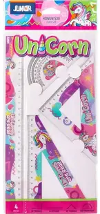 Set de instrumente de desen tehnic Junior – Unicorn, 4 piese