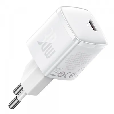 Incarcator Retea Baseus Cube Pro, 30W, 3A, 1 x USB-C, Alb CCXF000302