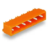 THT male header; 1.2 x 1.2 mm solder pin; angled; Pin spacing 7.62 mm; 11-pole; orange