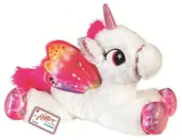Jucărie de pluș RS Toys - Unicorn, alb-roz, 40 cm