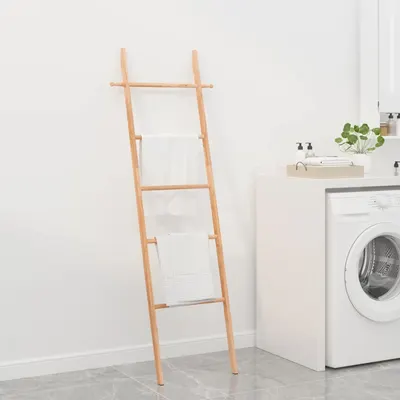Gossi scara pentru prosoape, 170 cm, lemn masiv de nuc