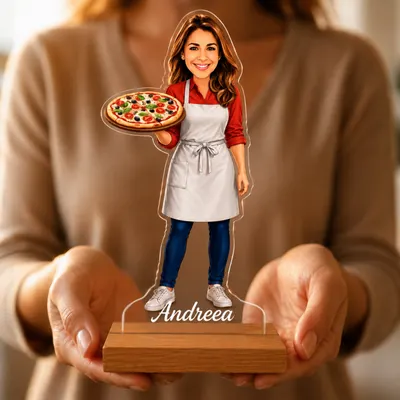 Caricatura Chef Pizza - Statueta Personalizata tip Trofeu