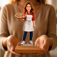 Caricatura Chef Pizza - Statueta Personalizata tip Trofeu