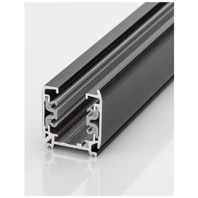 Sistem iluminat pe sina 4-WIRES TRACK Negru Aluminiu 3 Phases 4 Wires cuout End Plug and Power Connector