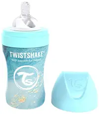 Biberon Twistshake - Marble blue, inox, 260 ml