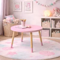 Masă pentru copii, H&S Collection, din MDF, roz , 60cm, înălțime 41 cm