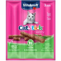 Recompense Pisici Vitakraft CatStick Pui si Iarba Pisicii, 3 x 18 g