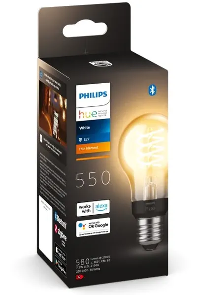 Bec inteligent Philips - Hue Filament, 7W, E27, A60, dimmer