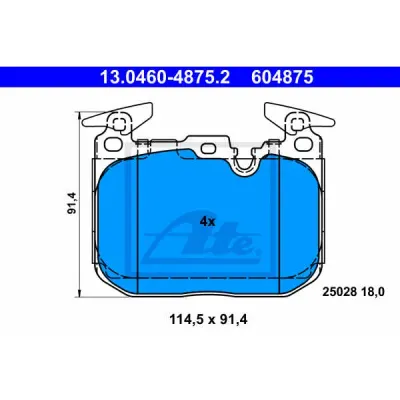 Set placute frana, frana disc ATE 13.0460-4875.2