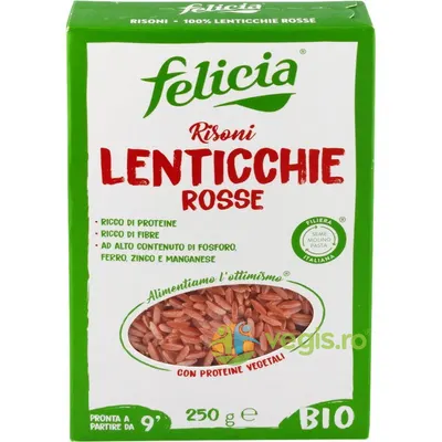 Risoni cu Linte Rosie Felicia Ecologica/Bio 250g