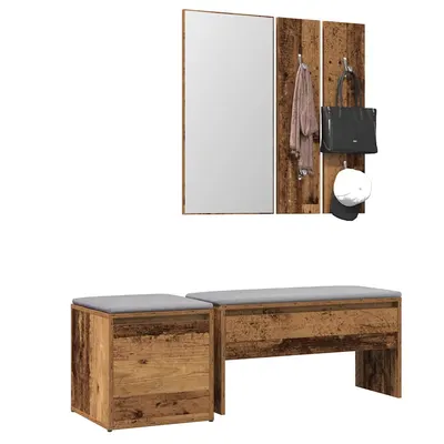 Gossi set de mobilier pentru hol lemn vechi din lemn prelucrat