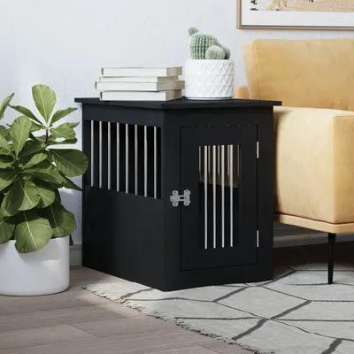 Gossi mobilier tip lada pentru caini negru 45x62x59 cm lemn prelucrat