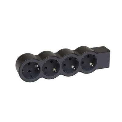 Prelungitor Sch 4x2p+t Standard pentru a Fi Cablat Negru
