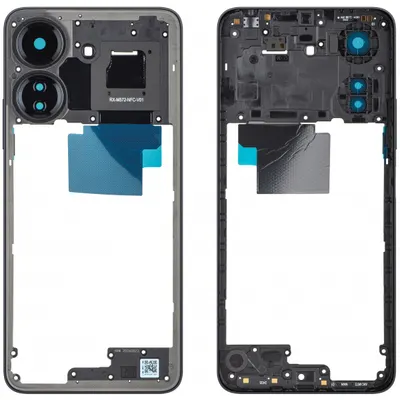 Carcasa Mijloc Xiaomi Redmi 13C NFC / Poco C65, Neagra, Service Pack 560001C3UP00