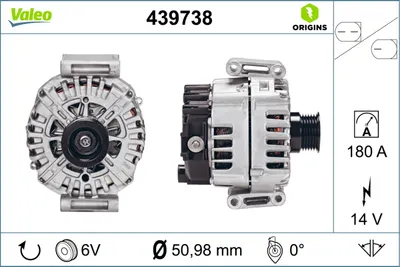 Alternator (14v, 180a) Potrivit Mercedes C (c204), C T-Model (s204), C (w204), Cls (c218), E (a207), E (c207), E T-Model (s212), E (w212), Gle (w166), Glk (x204), M (w166) 2.1d-3.5 03.06