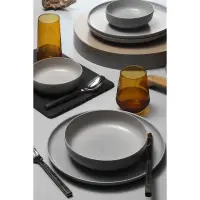Serviciu de masa Moderna Colore Matte, 24 piese, 6 persoane, portelan, gri mat, kutahya porselen Engros