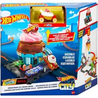 Set joc Hot Wheels City - Magazin de inghetata, cu carucior