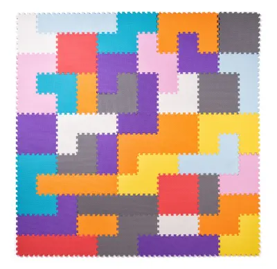 Covoraș-puzzle din spumă cu 40 de piese colorate