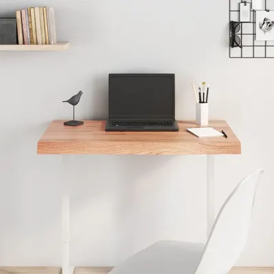 vidaXL Blat de masă maro 80x60x(2-6) cm, lemn masiv stejar tratat