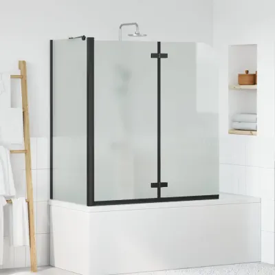 vidaXL Încărcare duș Negru 120 x 68 x 130 cm Sticlă ESG și aluminiu